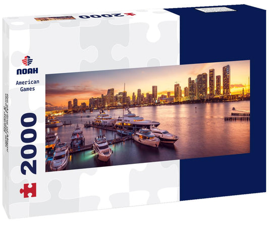 Noah Jigsaw Puzzle the skyline of Miami during sunset with a marina panorama 2000 pieces