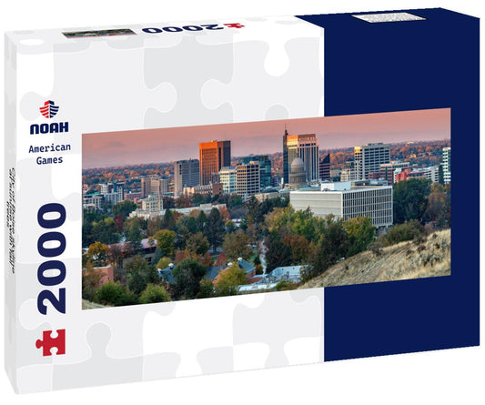Noah Jigsaw Puzzle City of Boise skyline at sunrise with fall trees panorama 2000 pieces
