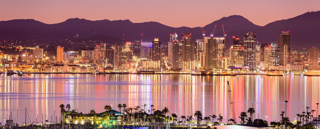San Diego, California, USA Cityscape over the bay 2000pc Panoramic Puzzle