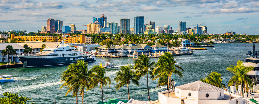 Fort Lauderdale Skyline and Intracoastal Waterway 2000pc Panoramic Puzzle