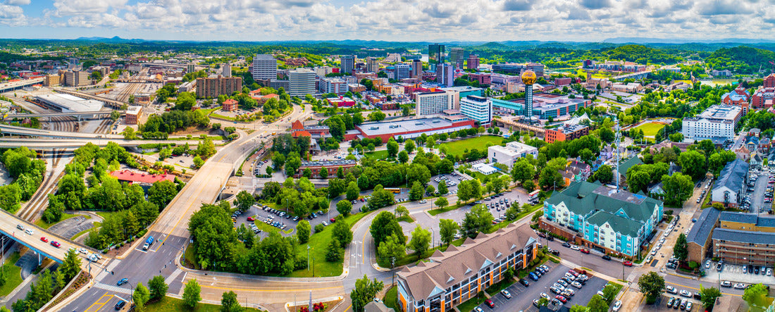 Knoxville, Tennessee, USA Downtown Skyline Aerial 2000pc Panoramic Puzzle