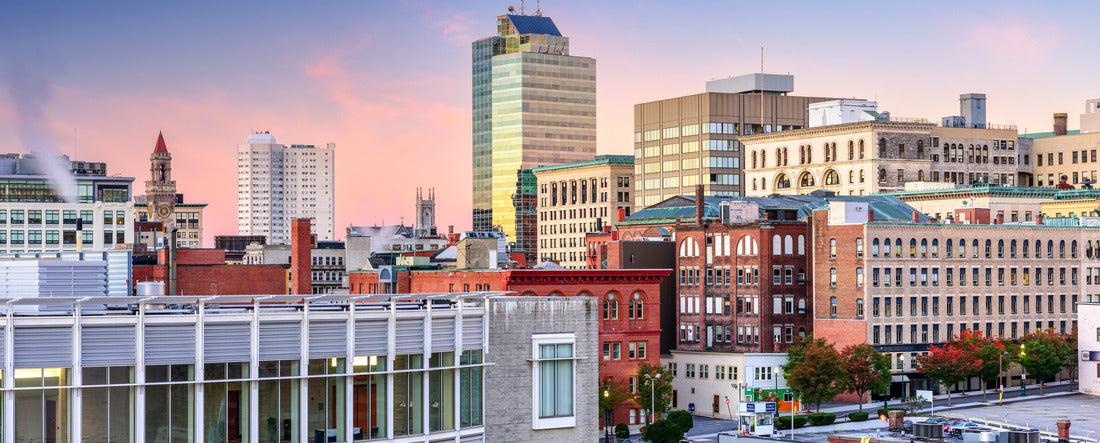 Worcester, Massachusetts, USA Skyline at twilight 2000pc Panoramic Puzzle