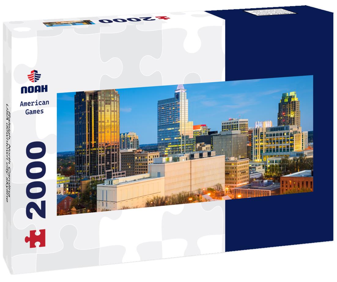 Raleigh, North Carolina, USA downtown city skyline 2000pc Panoramic Puzzle