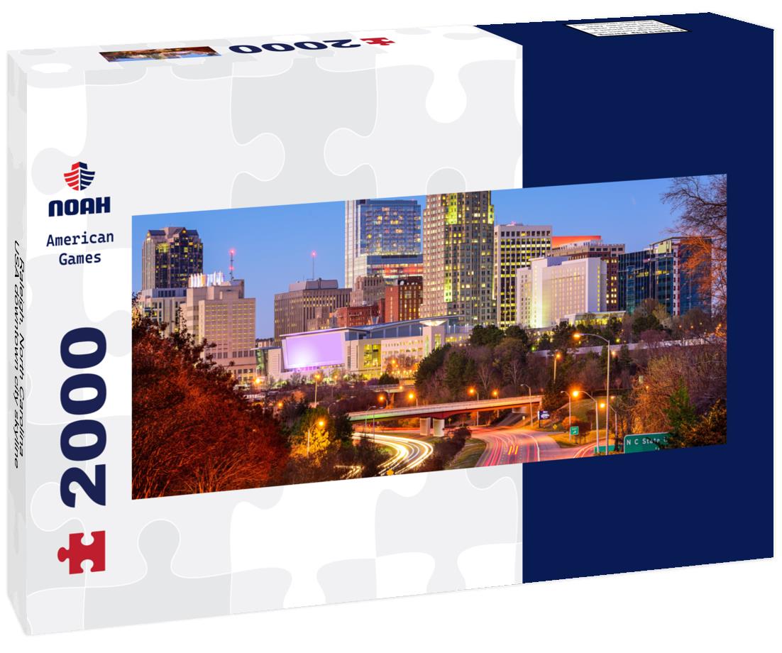 Raleigh, North Carolina, USA downtown city skyline 2000pc Panoramic Puzzle