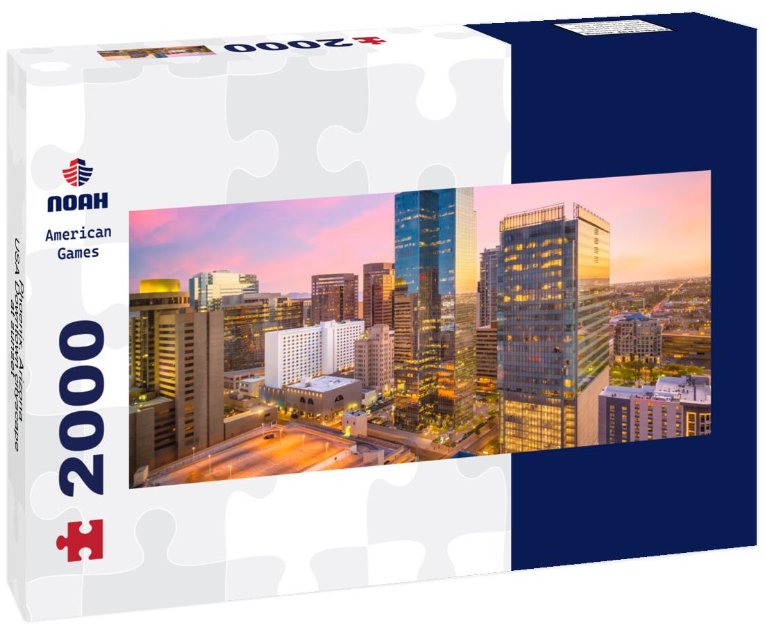 Phoenix, Arizona, USA Downtown cityscape at sunset 2000pc Panoramic Puzzle
