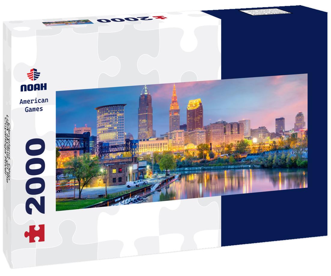 Cleveland, Ohio, USA skyline on the Cuyahoga River 2000pc Panoramic Puzzle