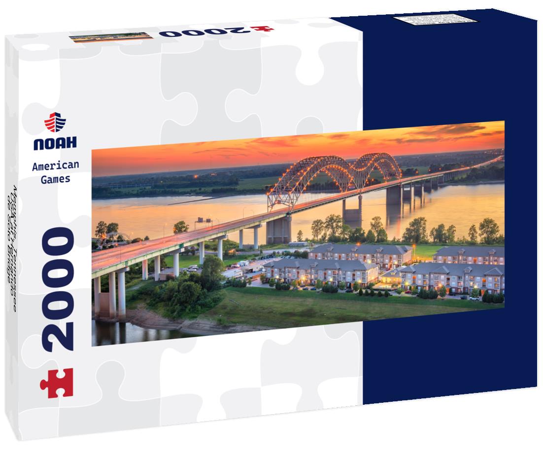 Noah Jigsaw Puzzle Memphis, Tennessee, USA at Hernando de Soto Bridge panorama 2000 pieces