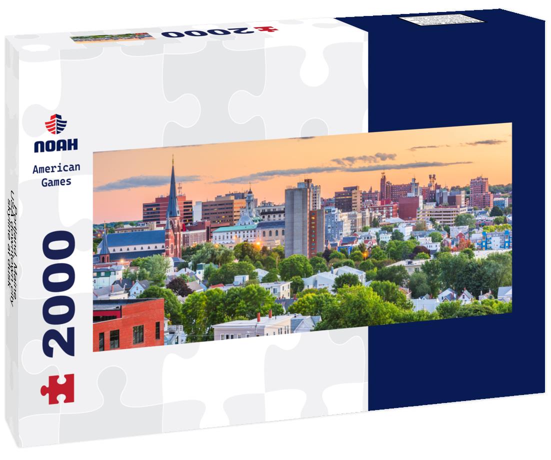 Portland, Maine, USA downtown city skyline at dusk 2000pc Panoramic Puzzle