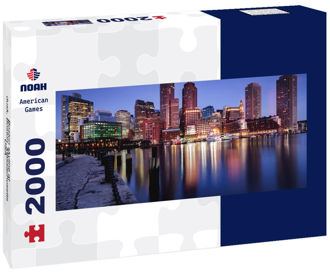 Boston skyline at dusk, Boston, Massachusetts, USA 2000pc Panoramic Puzzle