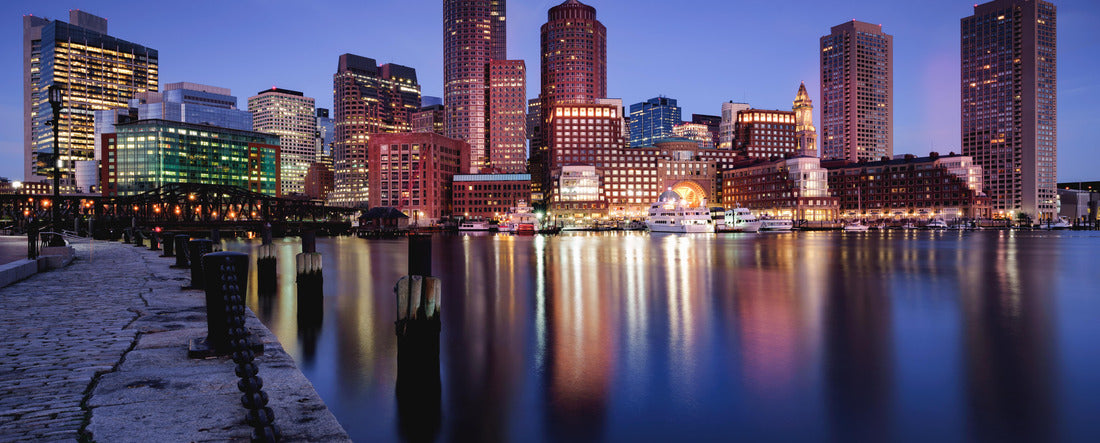 Boston skyline at dusk, Boston, Massachusetts, USA 2000pc Panoramic Puzzle