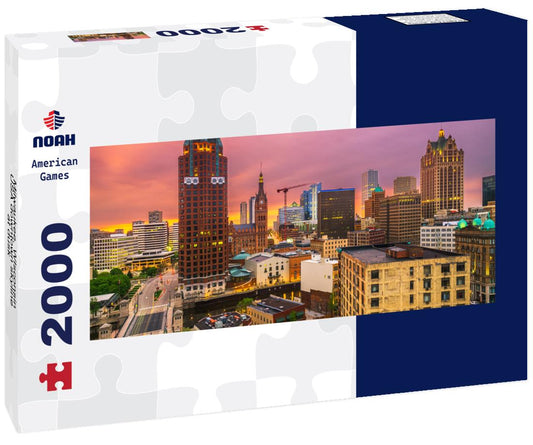 Noah Jigsaw Puzzle Milwaukee, WIsconsin, USA downtown skyline at dusk panorama 2000 pieces