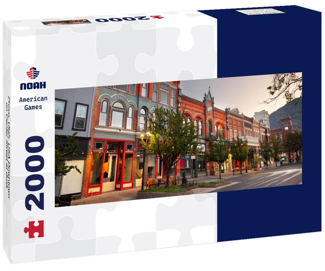 Provo, Utah, USA Downtown on Center Street at dusk 2000pc Panoramic Puzzle