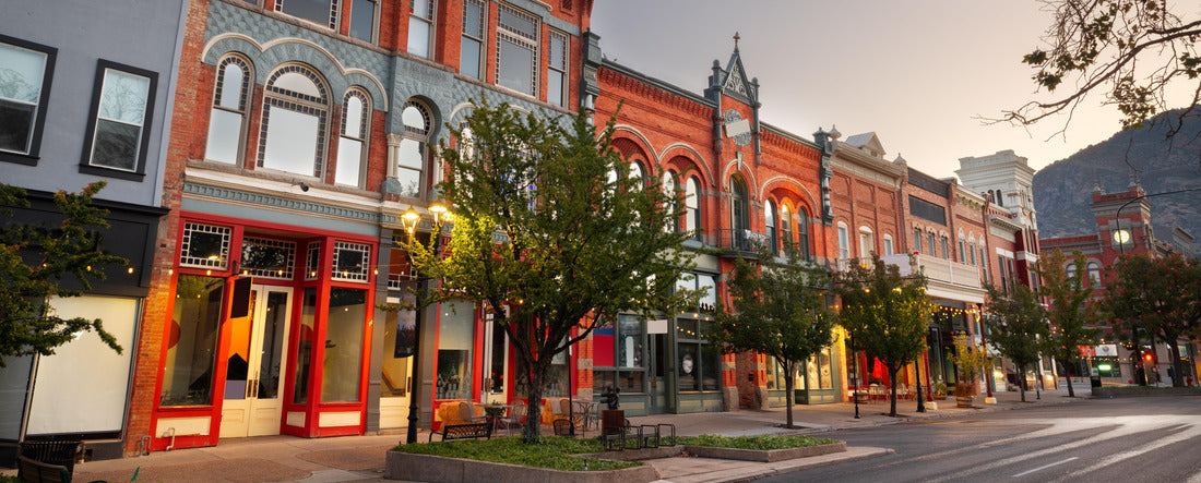 Provo, Utah, USA Downtown on Center Street at dusk 2000pc Panoramic Puzzle