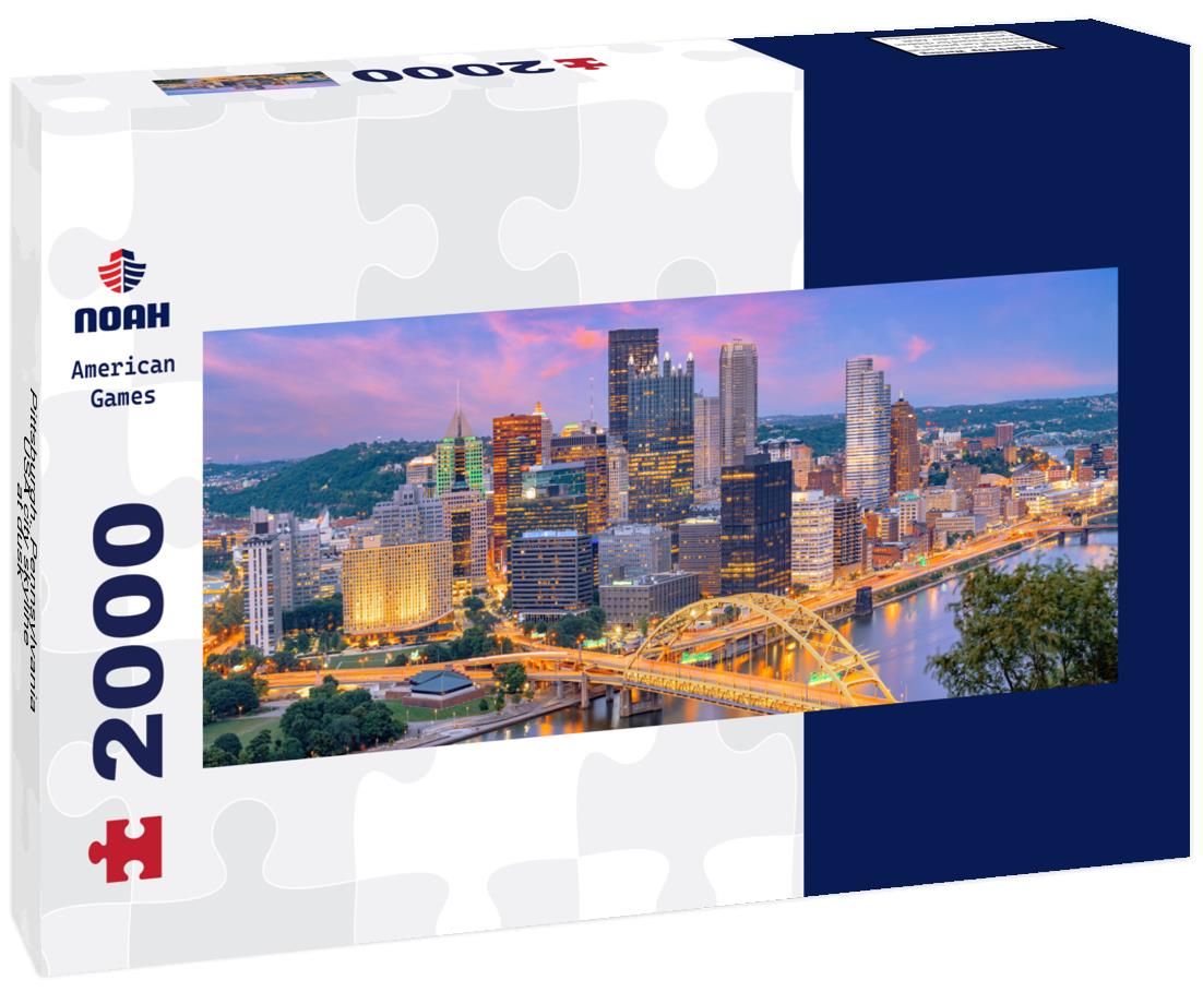 Pittsburgh, Pennsylvania, USA city skyline at dusk 2000pc Panoramic Puzzle