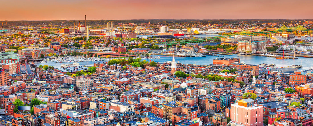 Boston, Massachusetts, USA cityscape over North End 2000pc Panoramic Puzzle
