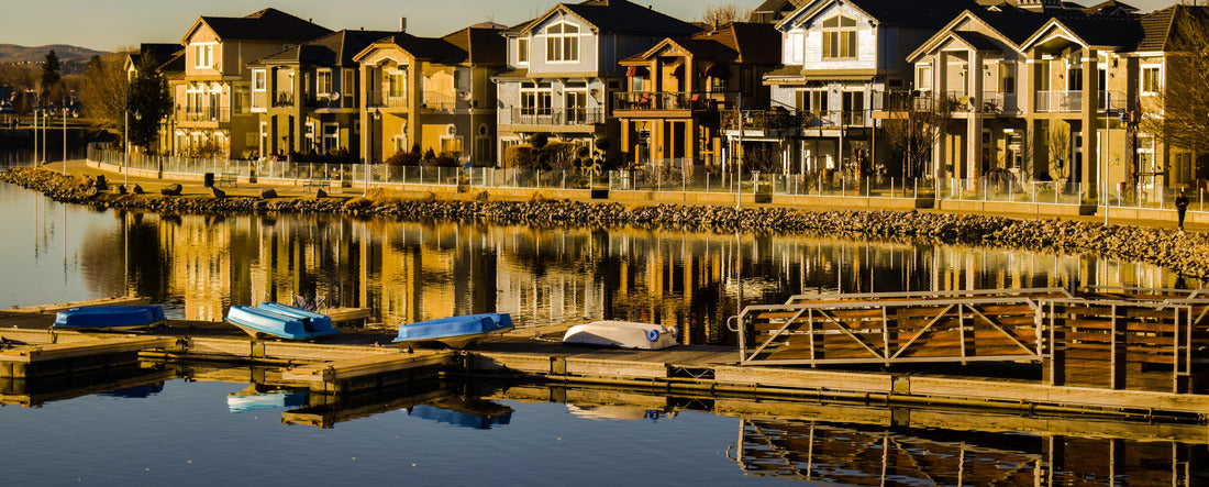 Amazing reflective view of marina in Sparks, Nevada 2000pc Panoramic Puzzle