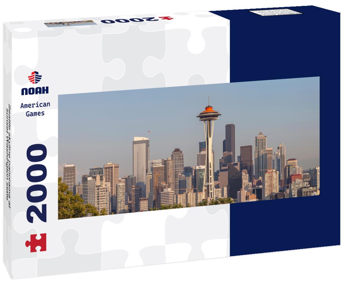 Seattle skyline at sunset Washington state 2000pc Panoramic Puzzle