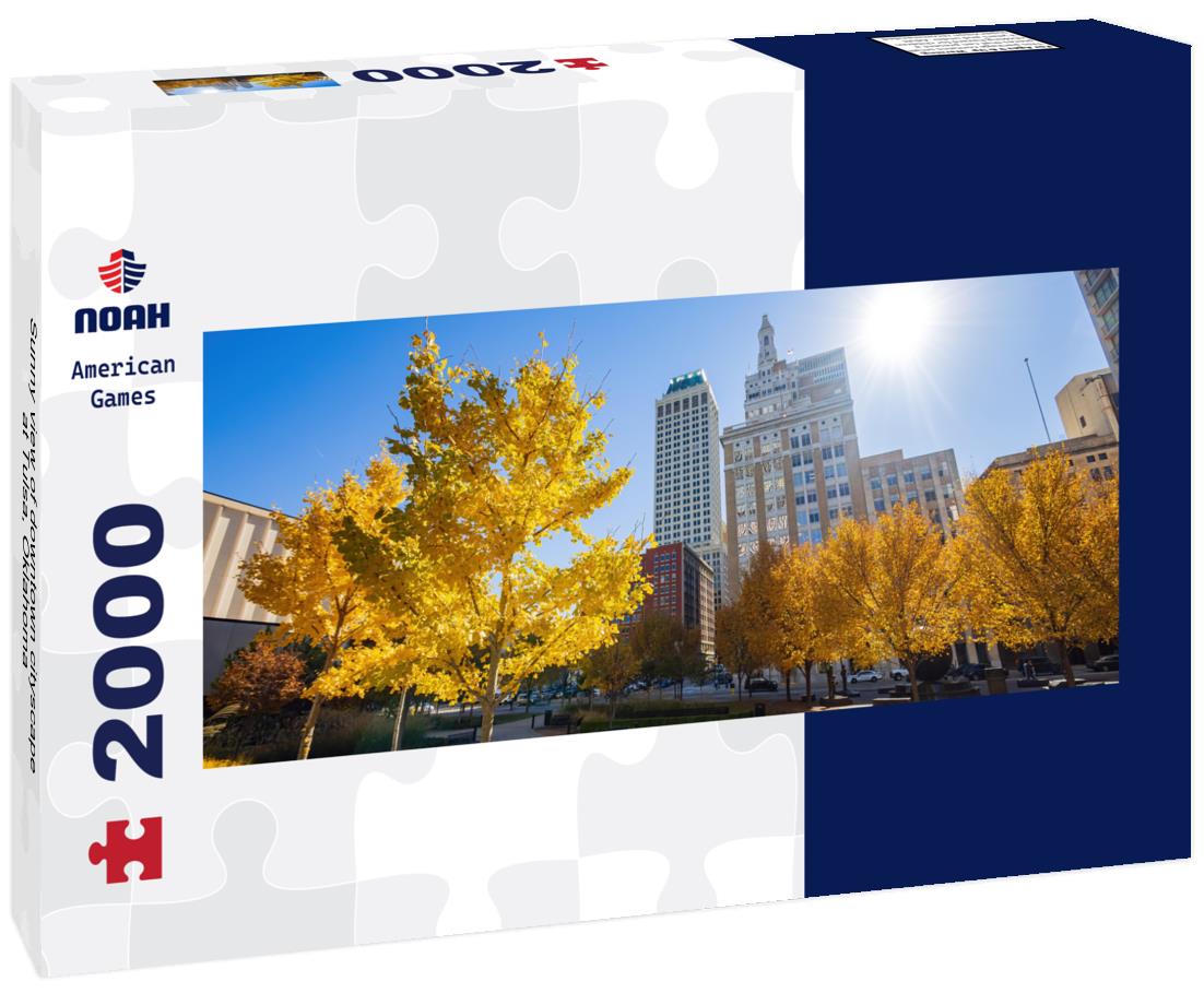 Sunny view of downtown cityscape at Tulsa, Oklahoma 2000pc Panoramic Puzzle