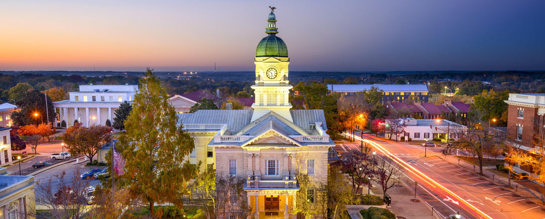 Athens, Georgia, USA downtown cityscape at city hall 2000pc Panoramic Puzzle