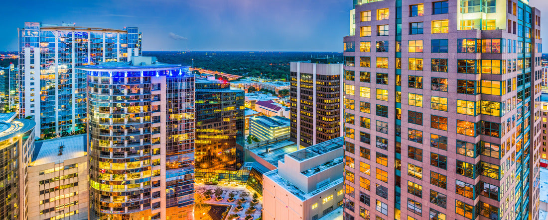 Orlando, Florida, USA downtown cityscape at twilight 2000pc Panoramic Puzzle