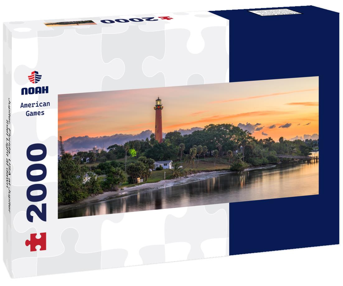 Jupiter, Florida, USA at Jupiter Inlet Light at dawn 2000pc Panoramic Puzzle