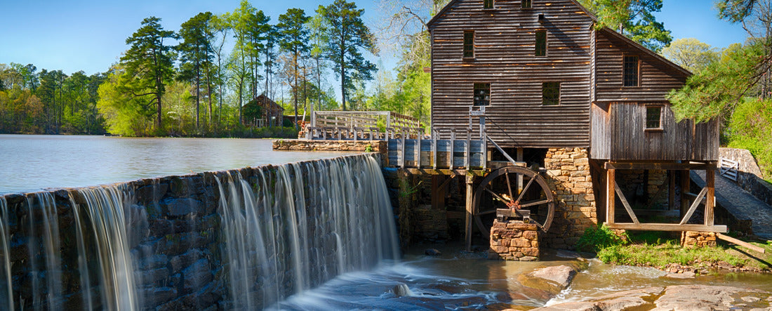 Historic Yates Water Mill in Raleigh, North Carolina 2000pc Panoramic Puzzle