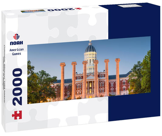 Noah Jigsaw Puzzle Columbia, Missouri, USA historic columns at twilight panorama 2000 pieces