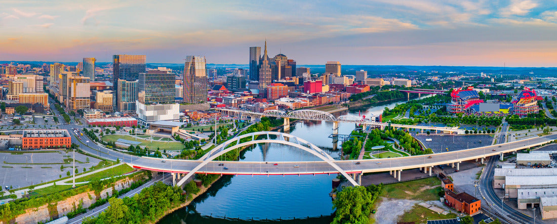 Nashville Tennessee TN Drone Skyline Aerial 2000pc Panoramic Puzzle