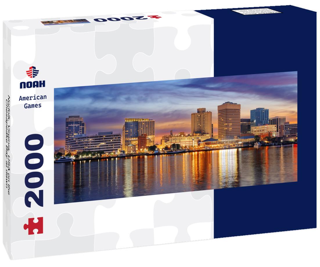 Norfolk, Virginia, USA on the Chesapeake Bay at dawn 2000pc Panoramic Puzzle