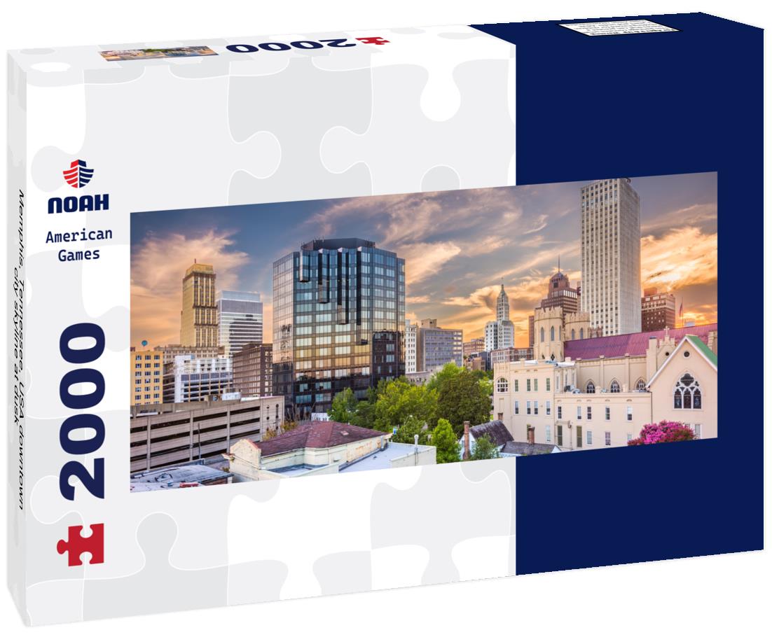 Memphis, Tennessee, USA downtown city skyline at dusk 2000pc Panoramic Puzzle