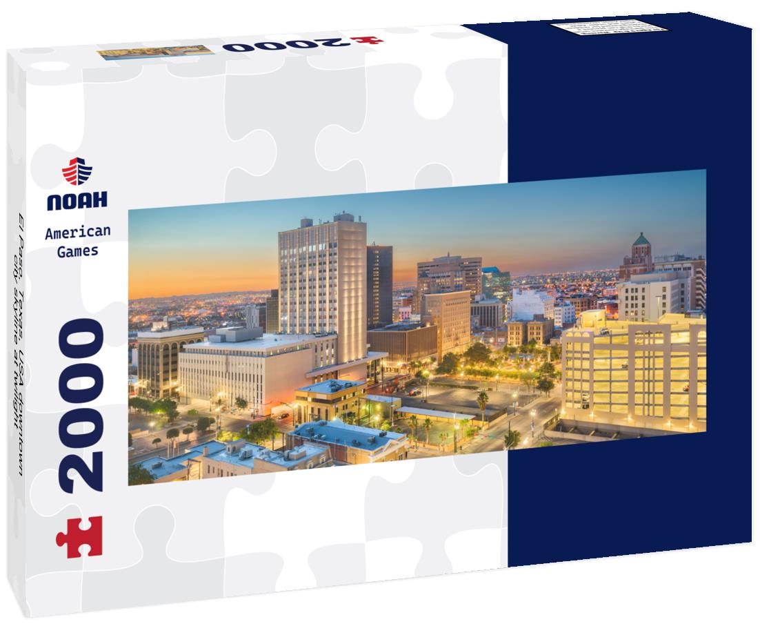 Noah Jigsaw Puzzle El Paso, Texas, USA downtown city skyline at twilight panorama 2000 pieces