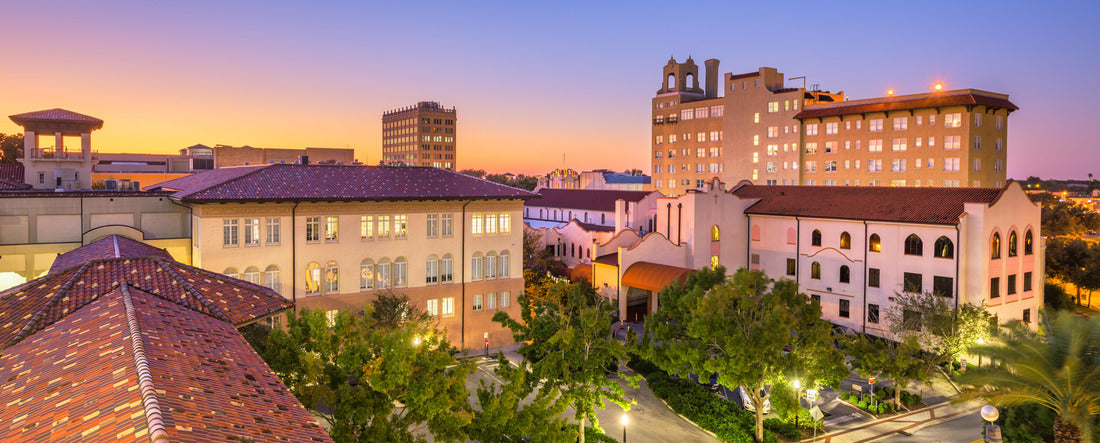 Lakeland, Florida, USA Cityscape at city hall at dusk 2000pc Panoramic Puzzle
