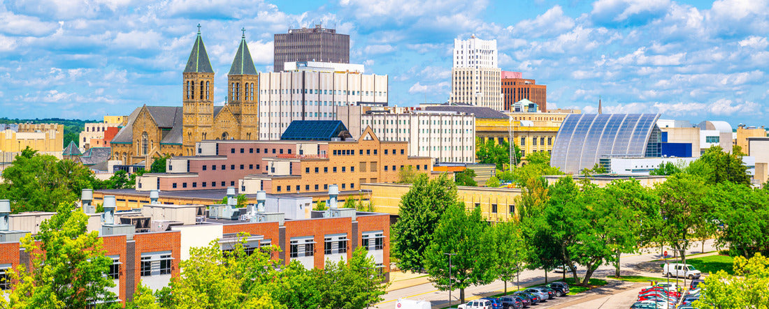 Akron, Ohio, USA downtown city skyline in the daytime 2000pc Panoramic Puzzle