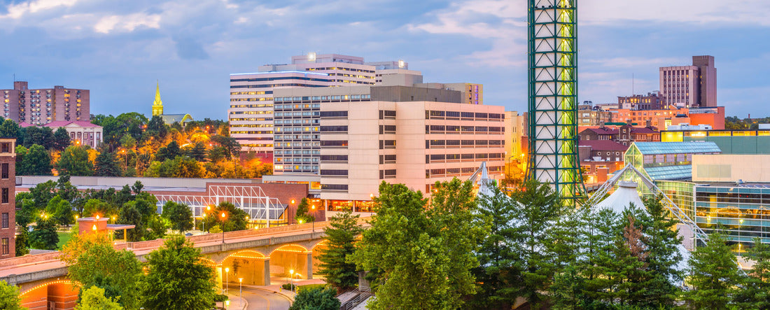 Knoxville, Tennessee, USA downtown skyline at twilight 2000pc Panoramic Puzzle