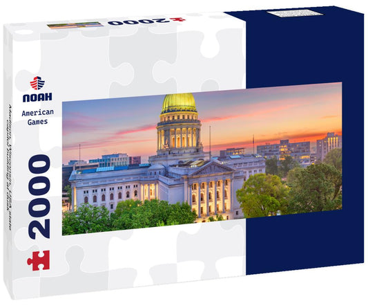 Noah Jigsaw Puzzle Madison, Wisconsin, USA state capitol building at dusk panorama 2000 pieces