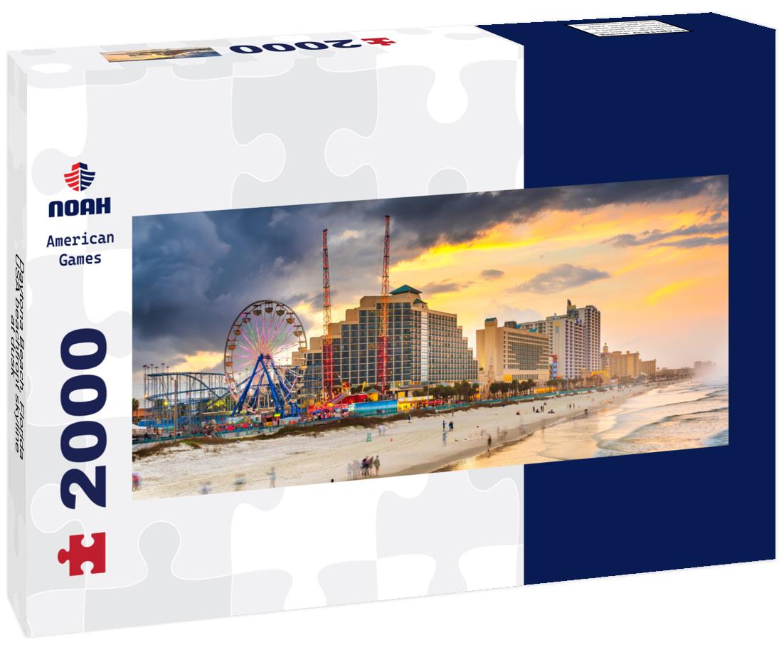 Daytona Beach, Florida, USA beachfront skyline at dusk 2000pc Panoramic Puzzle