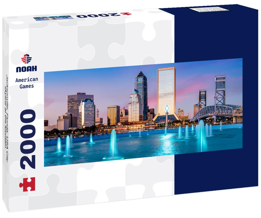 Jacksonville, Florida, USA City skyline at the fountain 2000pc Panoramic Puzzle