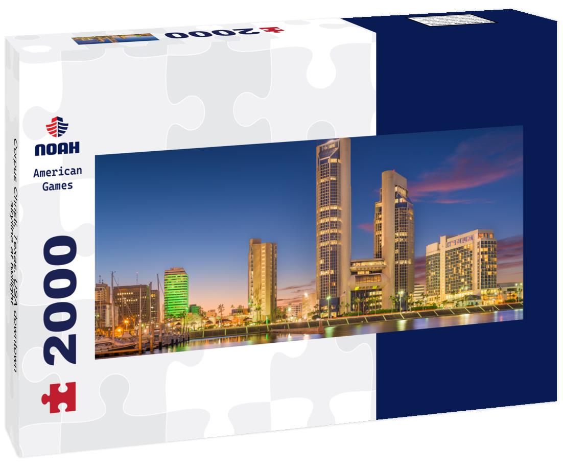Corpus Christi, Texas, USA downtown skyline at twilight 2000pc Panoramic Puzzle