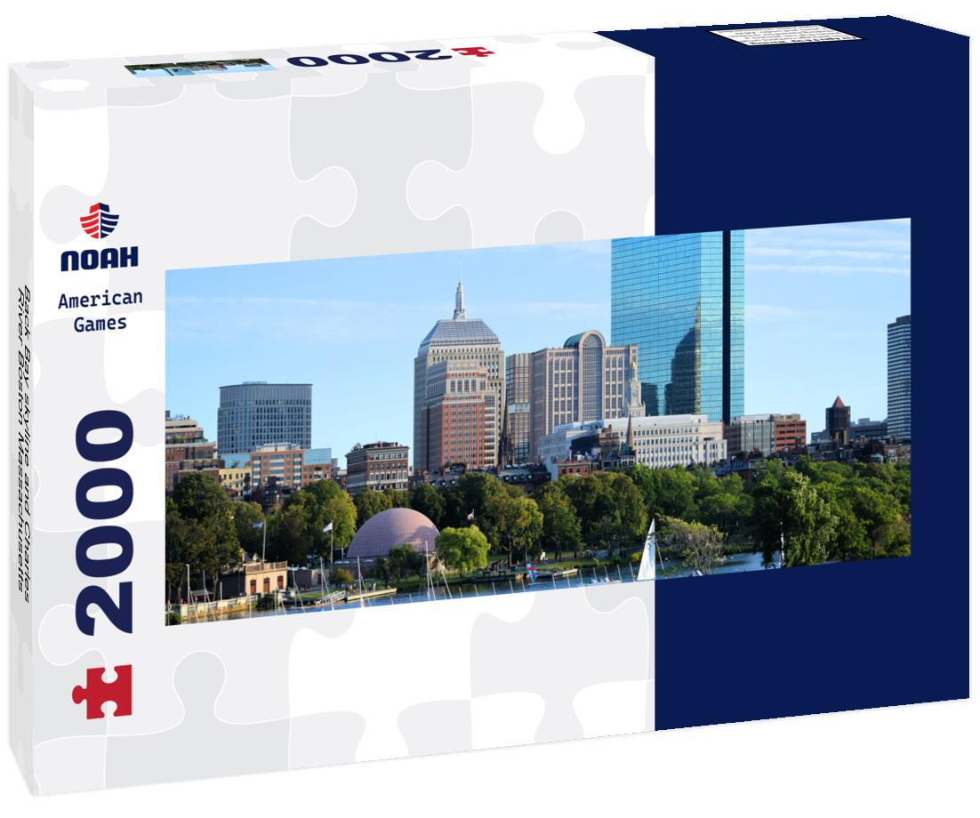 Back Bay skyline and Charles River Boston Massachusetts 2000pc Panoramic Puzzle
