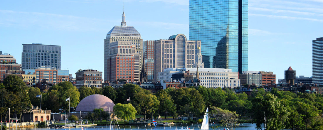 Back Bay skyline and Charles River Boston Massachusetts 2000pc Panoramic Puzzle