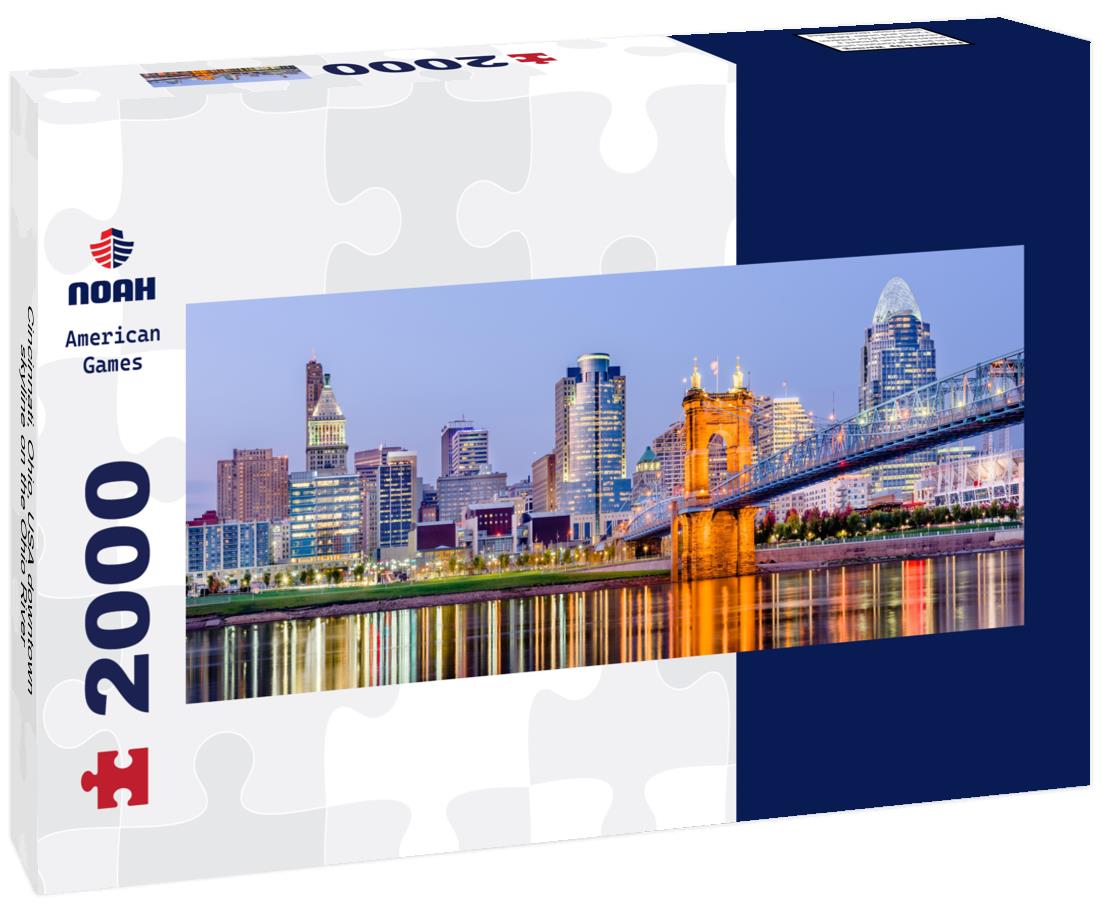 Cincinnati, Ohio, USA downtown skyline on the Ohio River 2000pc Panoramic Puzzle
