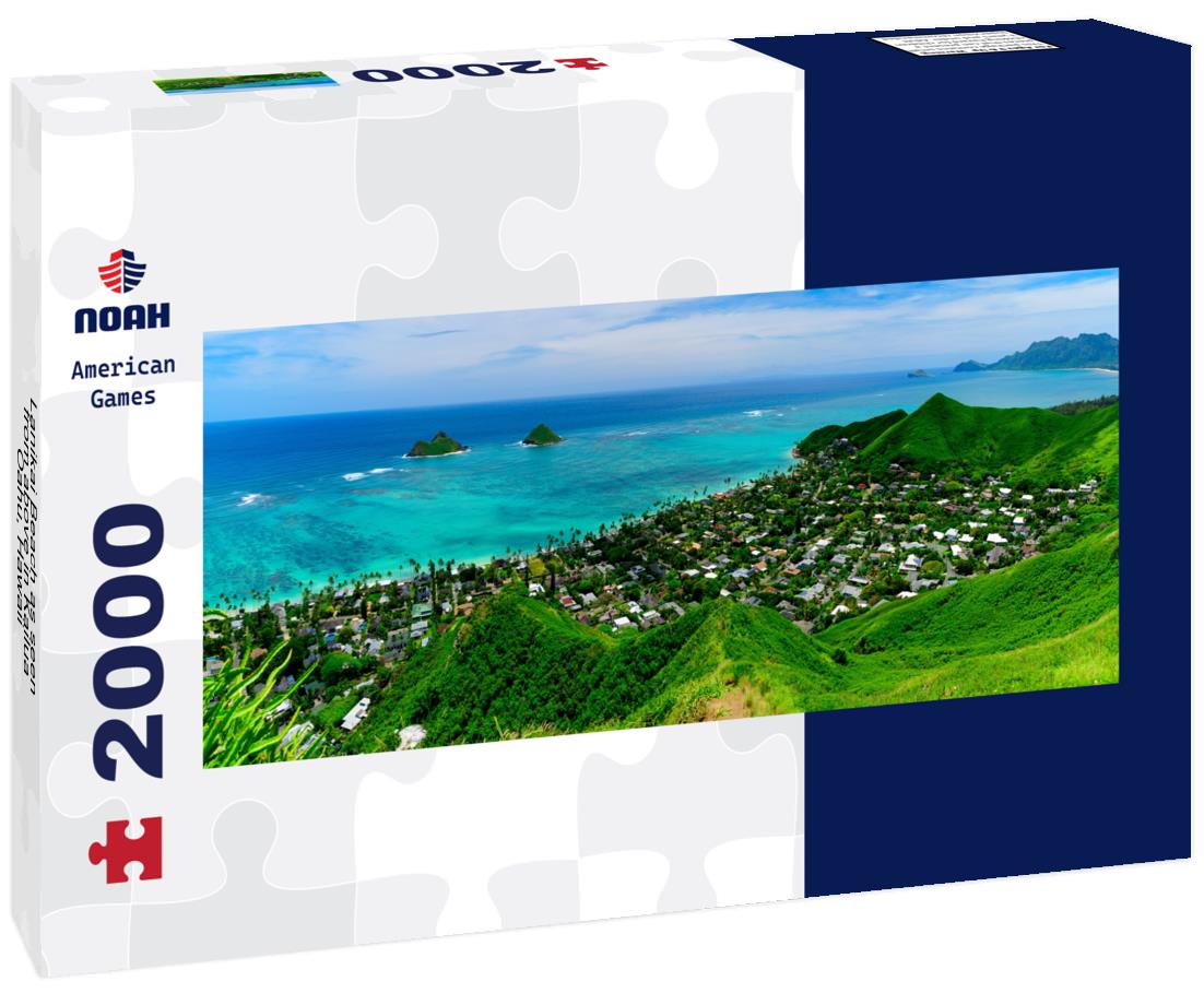 Lanikai Beach as seen from above in Kailua, Oahu, Hawaii 2000pc Panoramic Puzzle