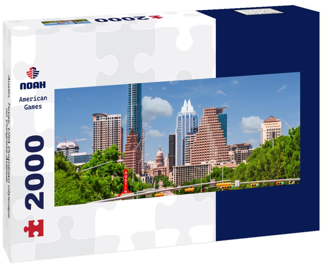 Austin, Texas, USA Downtown cityscape on Congress Avenue 2000pc Panoramic Puzzle