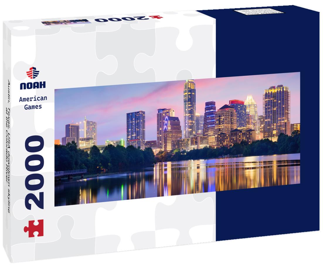 Austin, Texas, USA downtown skyline at the Colorado River 2000pc Panoramic Puzzle