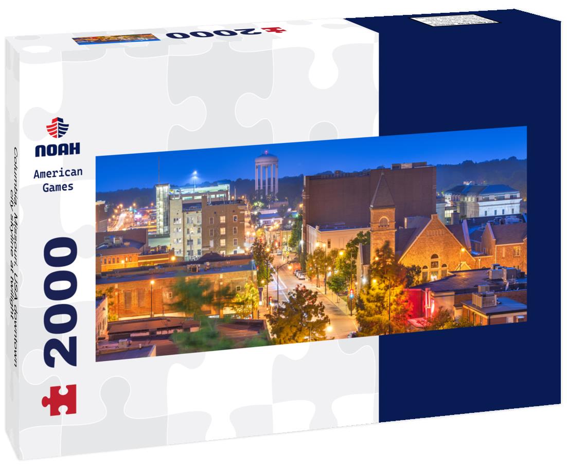 Noah Jigsaw Puzzle Columbia, Missouri, USA downtown city skyline at twilight panorama 2000 pieces