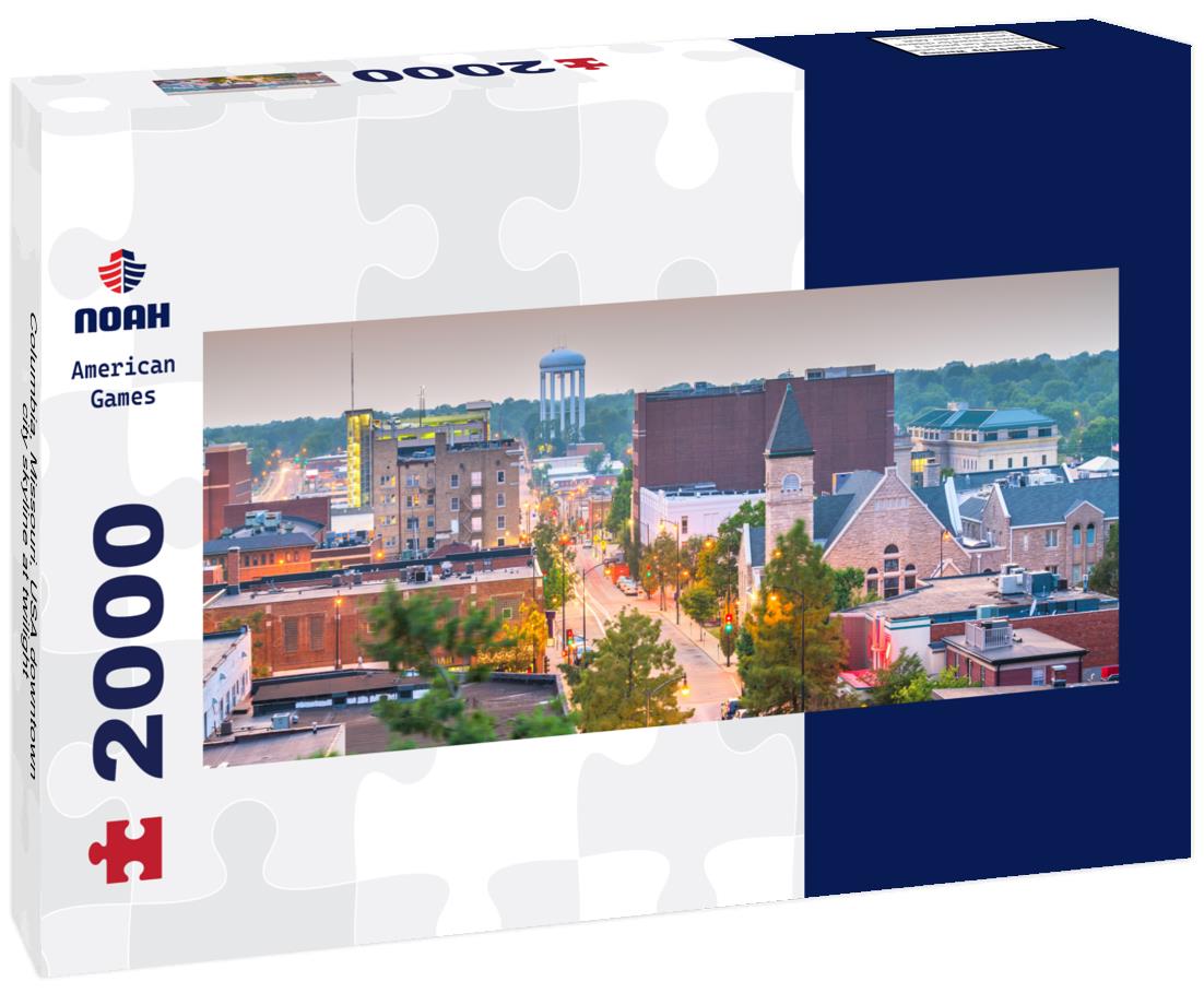 Columbia, Missouri, USA downtown city skyline at twilight 2000pc Panoramic Puzzle