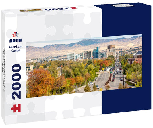 Noah Jigsaw Puzzle Boise Idaho street leading to the capital building in fall panorama 2000 pieces
