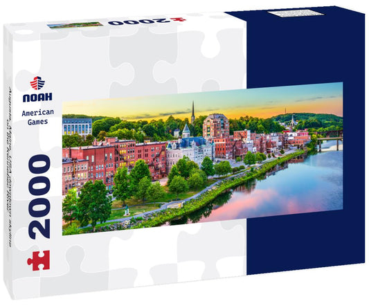 Noah Jigsaw Puzzle Augusta, Maine, USA downtown skyline on the Kennebec River panorama 2000 pieces