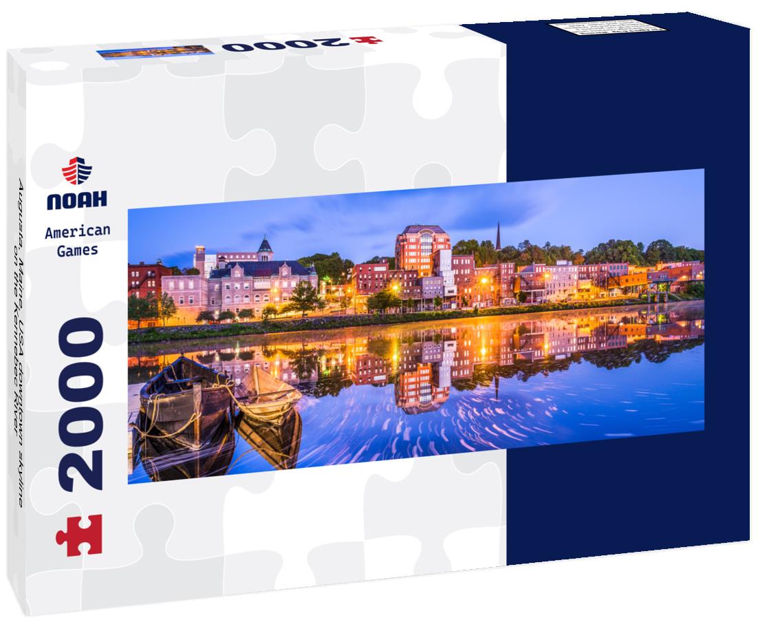 Noah Jigsaw Puzzle Augusta, Maine, USA downtown skyline on the Kennebec River panorama 2000 pieces