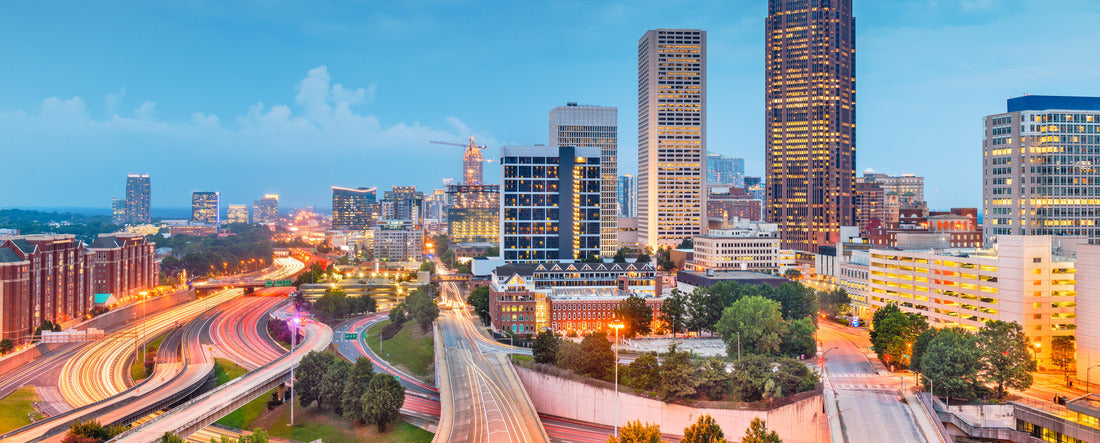 Atlanta, Georgia, USA downtown and midtown skyline at dusk 2000pc Panoramic Puzzle